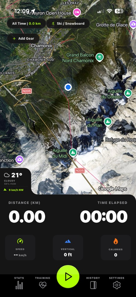 YourTrackPal ski and snowboard in Chamonix