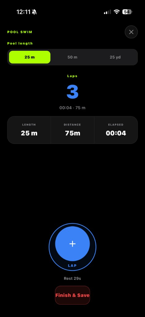 YourTrackPal pool swim with lap counting