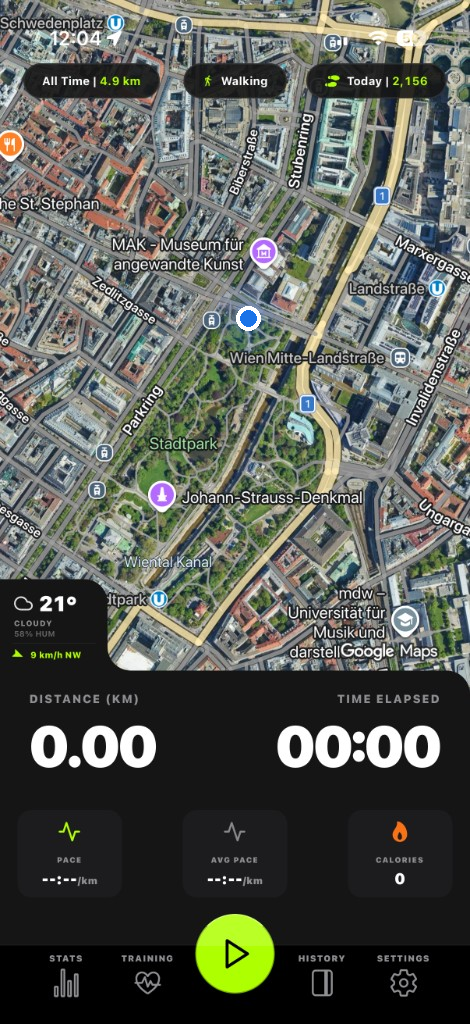 YourTrackPal walking in Vienna
